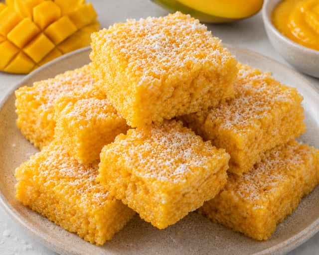 Mango Coconut Rice Krispies.