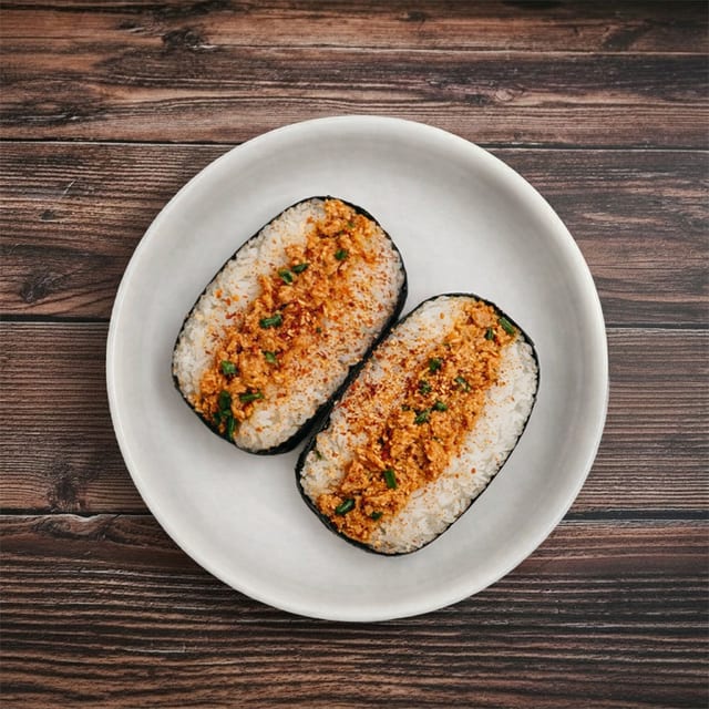 Spicy Salmon Musubi.